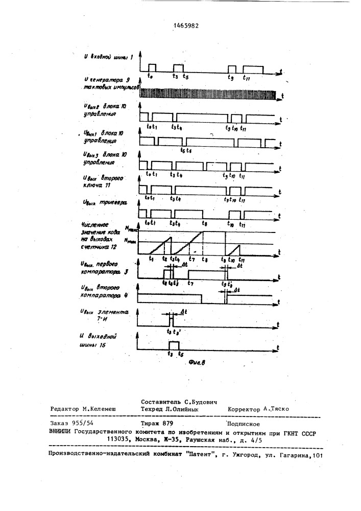 Селектор импульсов (патент 1465982)