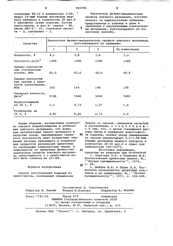 Способ изготовления изделий из прессмассы (патент 965796)