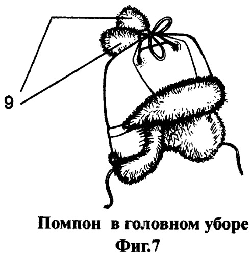 Декоративный помпон в головном уборе (патент 2329338)