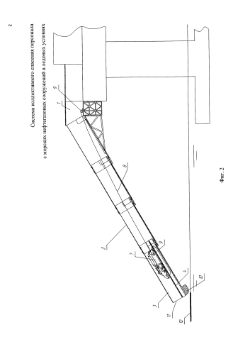Система коллективного спасения персонала с морских нефтегазовых сооружений в ледовых условиях (патент 2583828)