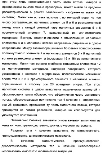 Способ магнитной разгрузки тел качения от действия центробежных сил в опорах вращения и опора вращения для его осуществления (варианты) (патент 2348839)