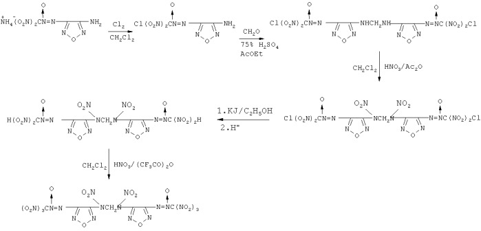 3-(тринитрометил-onn-азокси)-4-нитраминофуразаны и способы их получения (патент 2485108)