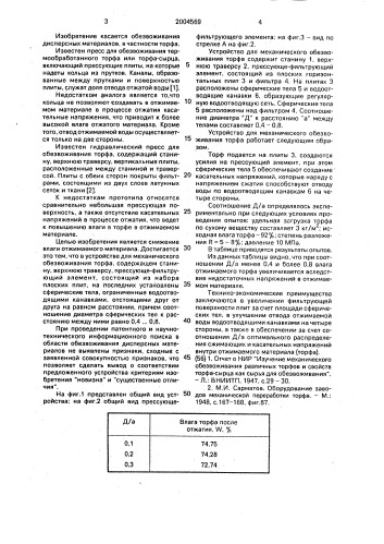 Устройство для механического обезвоживания торфа (патент 2004569)