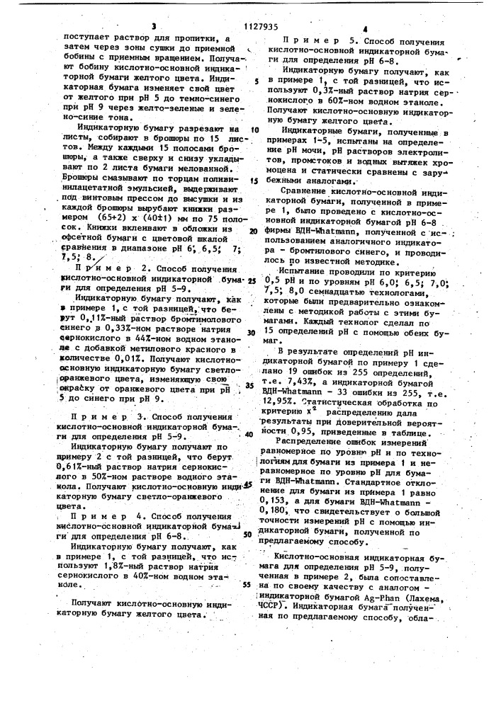 Способ получения кислотно-основной индикаторной бумаги для определения @ раствора (патент 1127935)