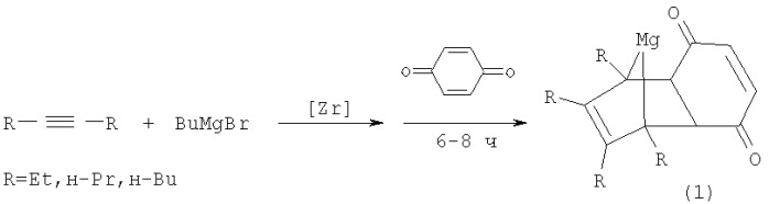 Способ получения 1,8,9,10-тетраалкил-11-магнезатрицикло[6.2.1.0 2,7]ундец-9-ен-3,6-дионов (патент 2313528)