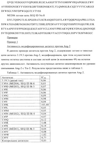 Стабилизированные антитела против ангиопоэтина-2 и их применение (патент 2509085)