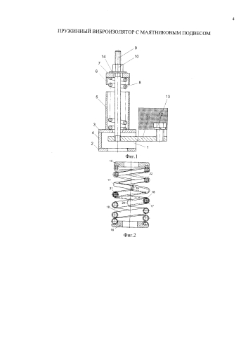 Пружинный виброизолятор с маятниковым подвесом (патент 2584791)