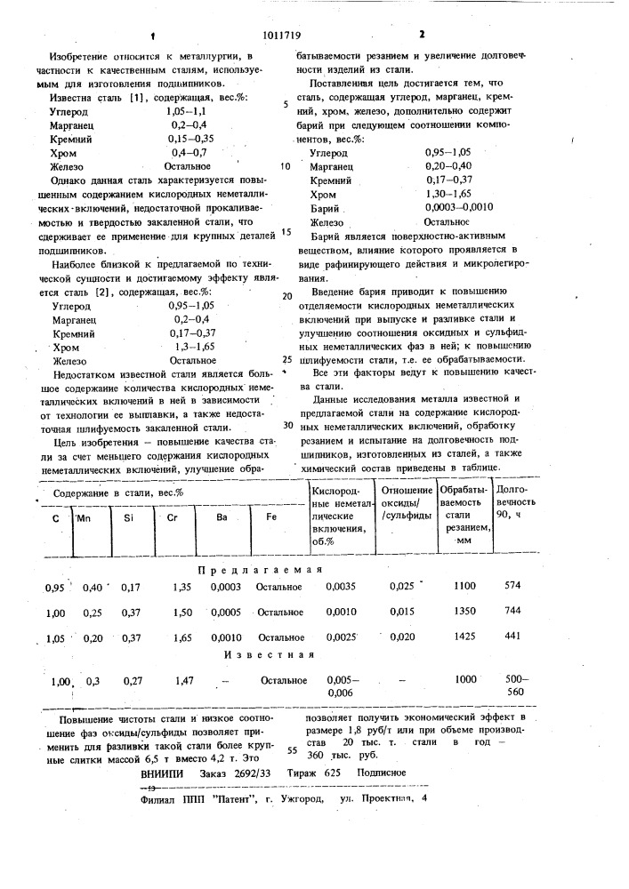 Сталь (патент 1011719)