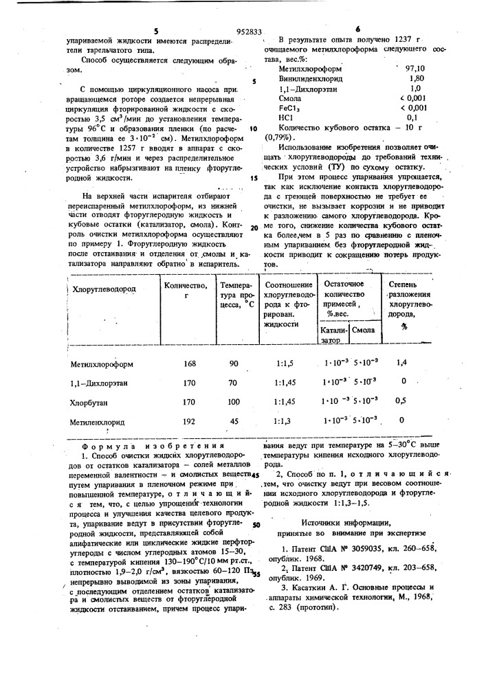 Способ очистки жидких хлоруглеводородов (патент 952833)