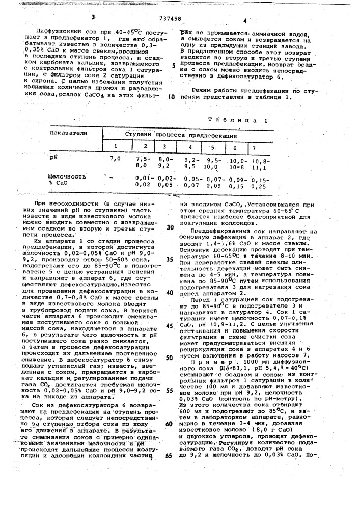 Способ прогрессивной преддефекации диффузионного сока (патент 737458)