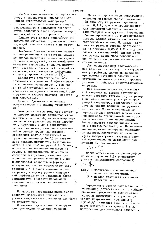 Способ испытания элементов строительных конструкций (патент 1101709)