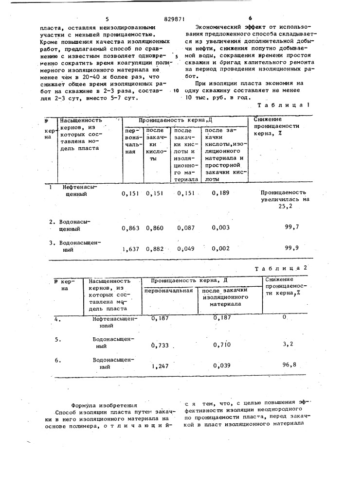 Способ изоляции пласта (патент 829871)