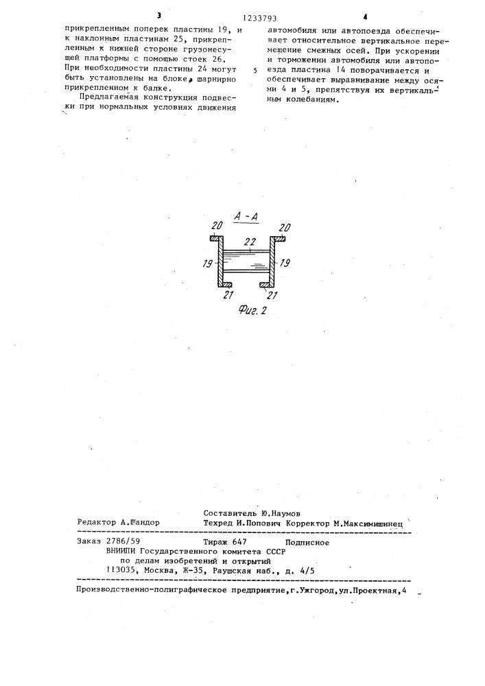 Подвеска грузового автомобиля или автопоезда (патент 1233793)