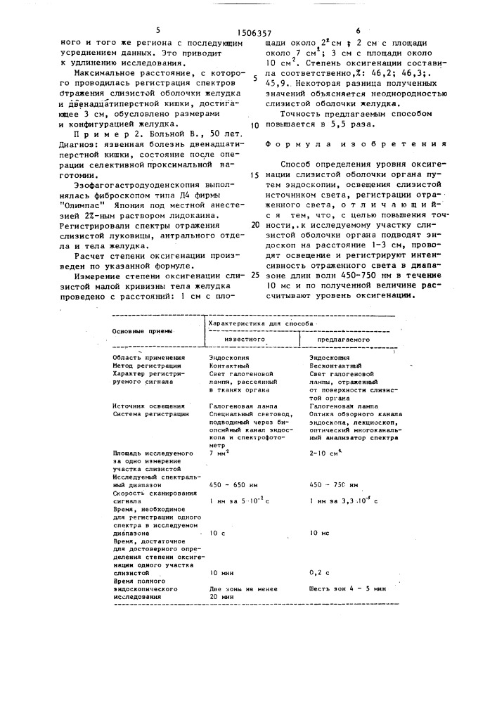 Способ определения уровня оксигенации слизистой оболочки органа (патент 1506357)