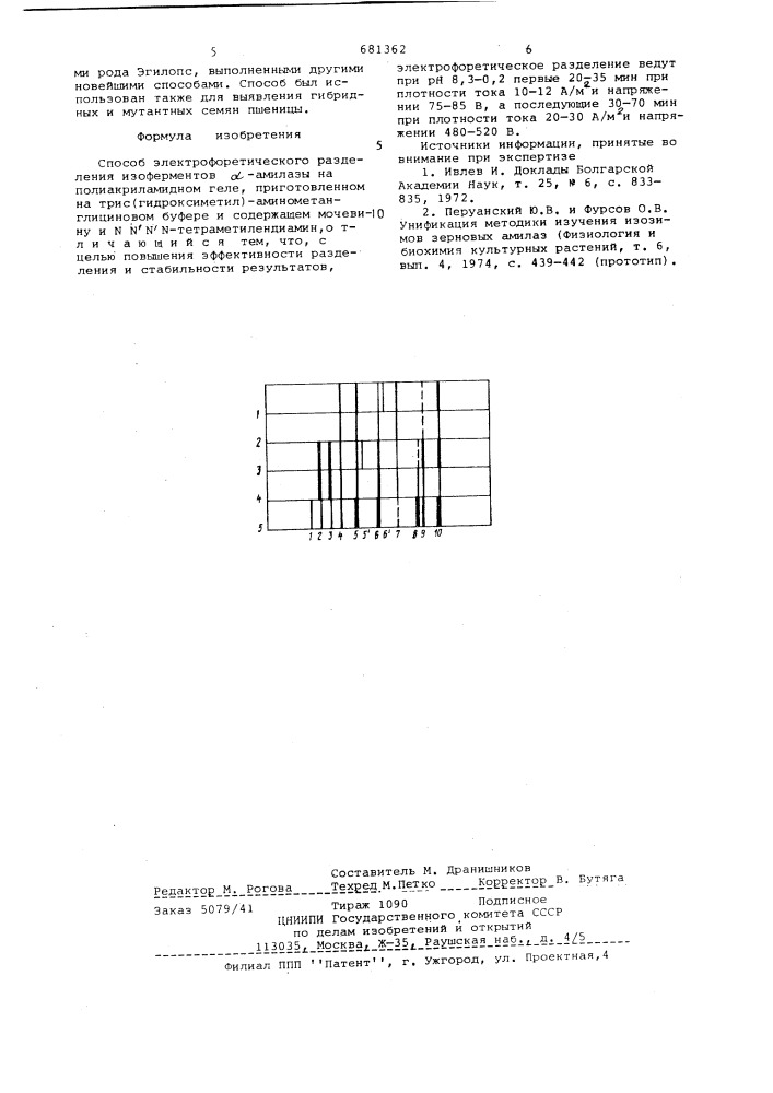 Способ электрофоретического разделения изоферментов - амилазы (патент 681362)