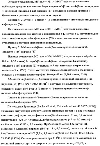 Производные имидазол-4-илэтинилпиридина, способ их получения (варианты) и применение в качестве анксиолитика, фармацевтическая композиция и способ лечения нарушений, опосредуемых рецептором mglur5 (патент 2342383)