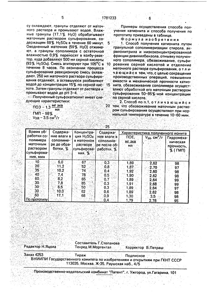 Способ получения катионов (патент 1781233)