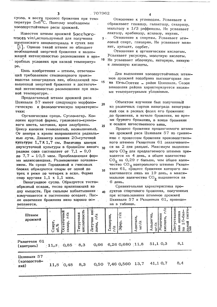 Штамм дрожжей цхинвали 57,используемый для получения шампанского виноматериала и сухих вин (патент 707962)
