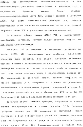 Композиции, содержащие cpg-олигонуклеотиды и вирусоподобные частицы, для применения в качестве адъювантов (патент 2322257)