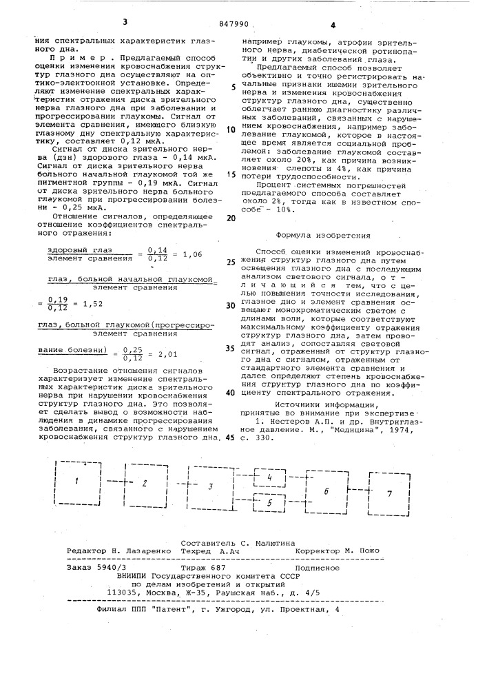 Способ оценки изменений крово-снабжения структур глазного дна (патент 847990)