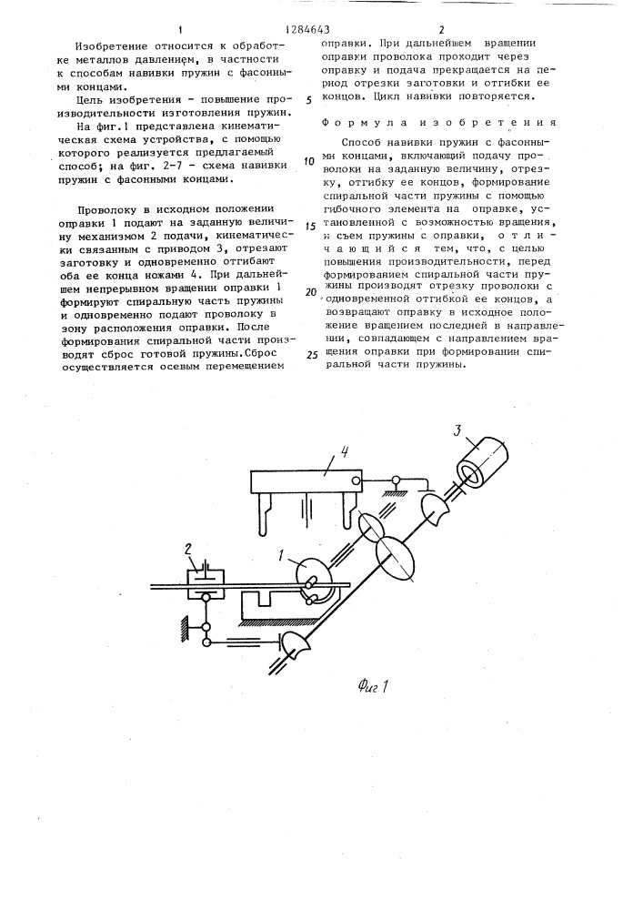 Способ навивки пружин с фасонными концами (патент 1284643)