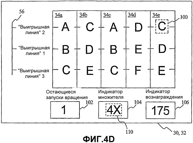 Игровое устройство, имеющее многофункциональный бесплатный игровой бонус (патент 2358786)