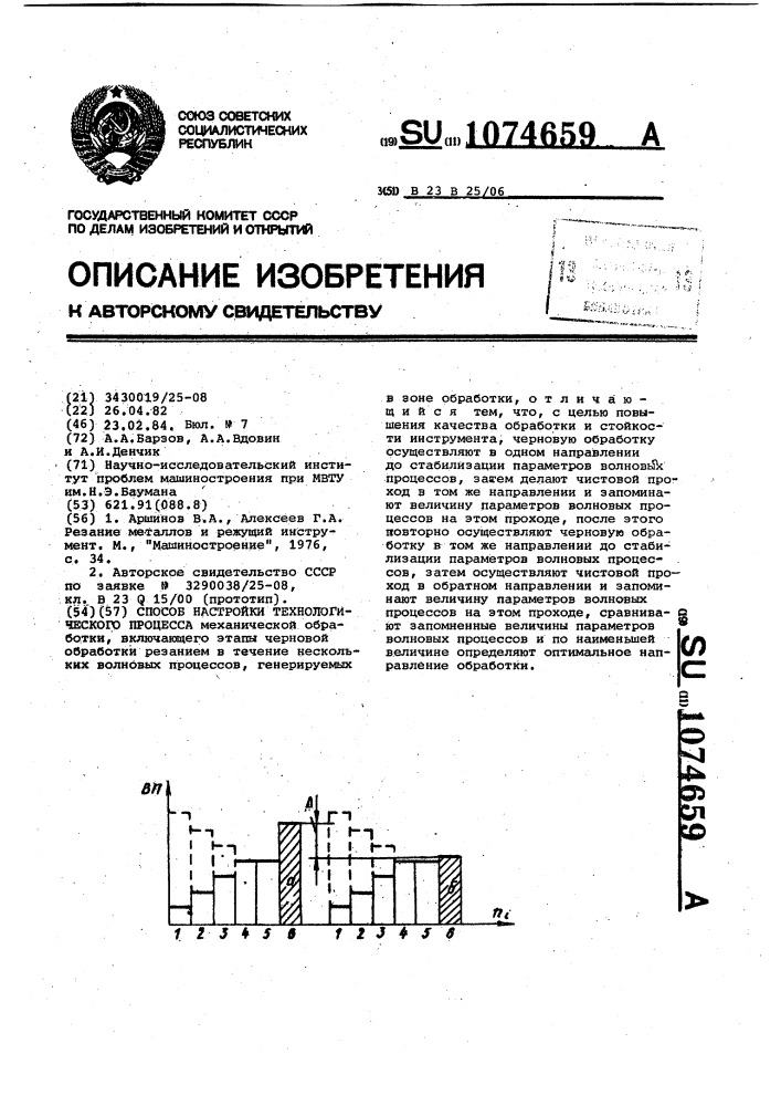 Способ настройки технологического процесса (патент 1074659)