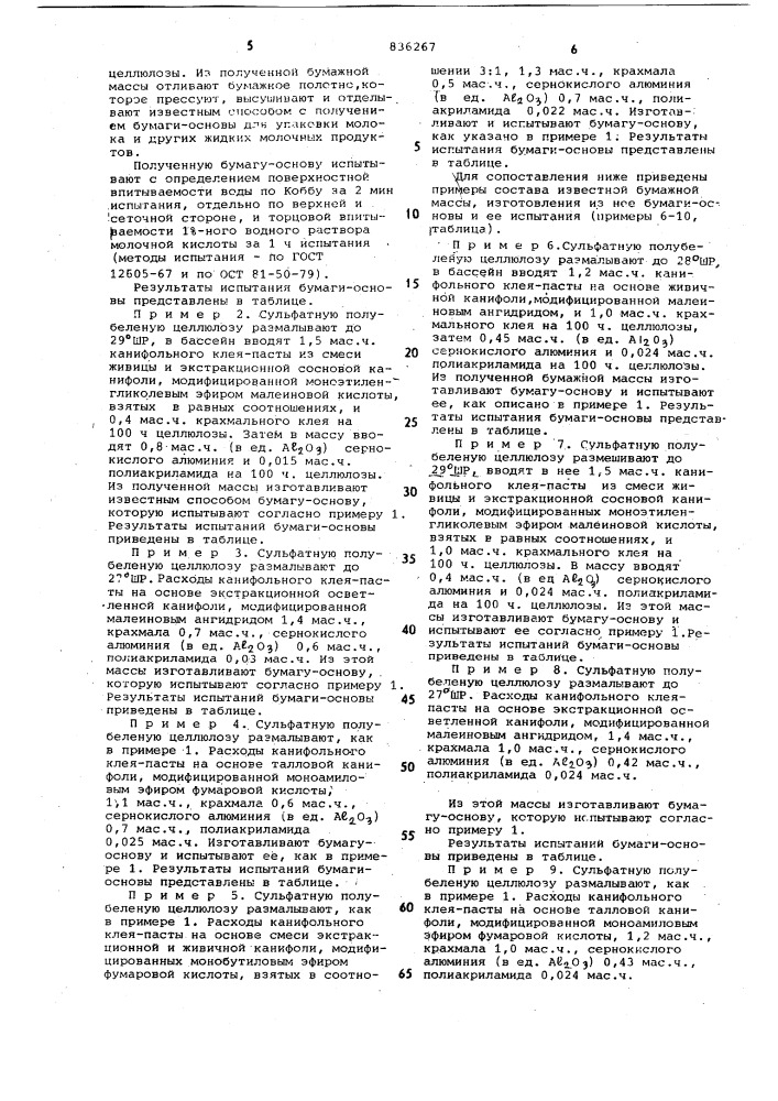 Бумажная масса для изготовлениябумаги-основы для упаковки жидкихпищевых продуктов (патент 836267)