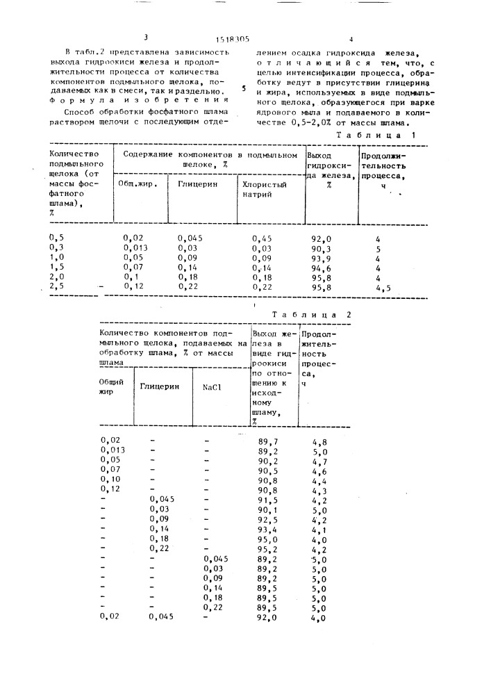 Способ обработки фосфатного шлама (патент 1518305)