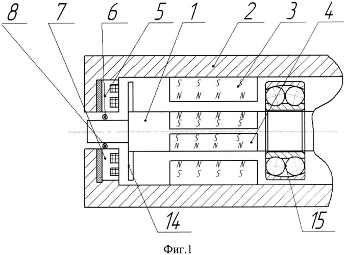 Гибридный магнитный подшипник с осевым управлением (патент 2540215)