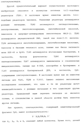 Композиции, содержащие cpg-олигонуклеотиды и вирусоподобные частицы, для применения в качестве адъювантов (патент 2322257)