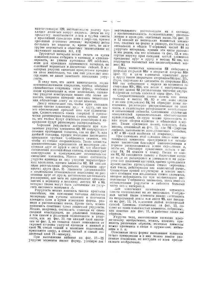 Набивка для матрацев, мягкой мебели и т.п. (патент 42919)