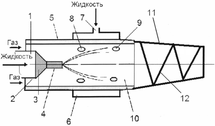 Устройство создания газокапельной струи (патент 2581376)