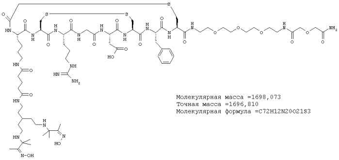 Соединения на основе пептидов для направленной доставки к рецепторам интегринов (патент 2303042)