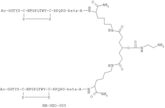 Пептидное производное - миметик эритропоэтина и его фармацевтические соли, их получение и применение (патент 2493168)