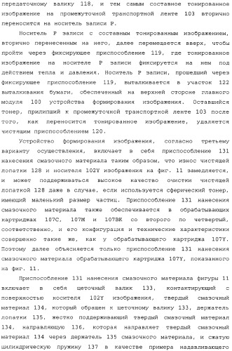 Устройство формирования изображения, приспособление нанесения смазочного материала, приспособление переноса, обрабатывающий картридж и тонер (патент 2346317)