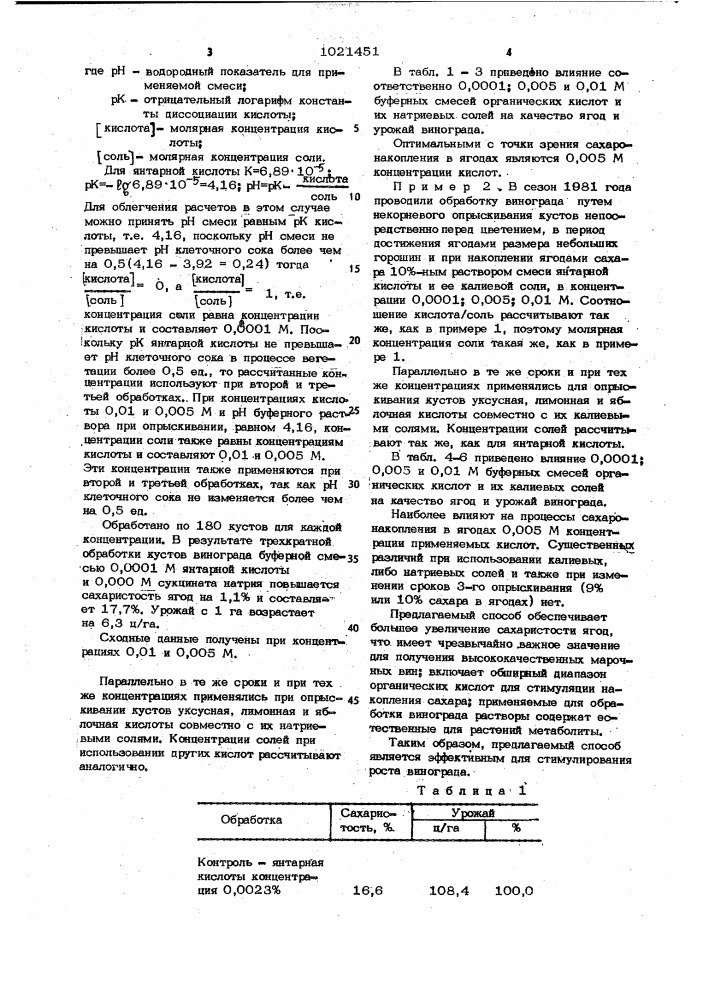 Способ некорневой обработки винограда (патент 1021451)