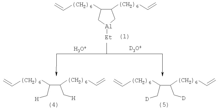 Способ получения 1-этил-3,4-ди(7-октенил)-алюминациклопентана (патент 2313531)