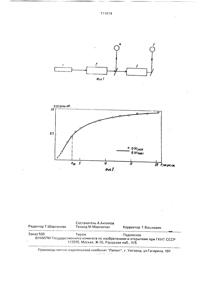 Способ измерения времени колебательной релаксации в газах (патент 711834)