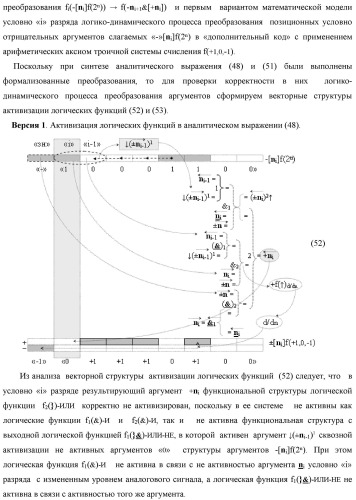 Функциональная структура логико-динамического процесса преобразования позиционных условно отрицательных аргументов &#171;-&#187;[ni]f(2n) в структуру аргументов &quot;дополнительный код&quot; позиционно-знакового формата с применением арифметических аксиом троичной системы счисления f(+1,0,-1) (варианты) (патент 2429565)