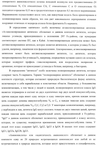 Антитело, содержащее fc-вариантную часть (варианты), фармацевтическая композиция, содержащая антитело, и способ лечения млекопитающего (патент 2390527)