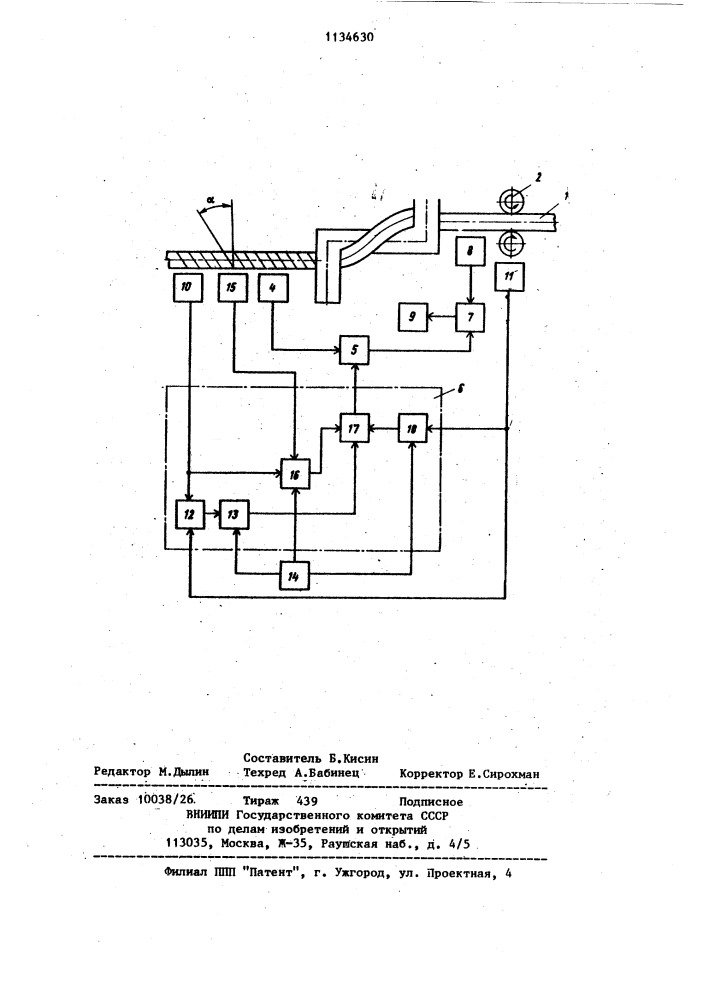 Устройство для контроля выравнивающей способности неподвижного вьюрка (патент 1134630)