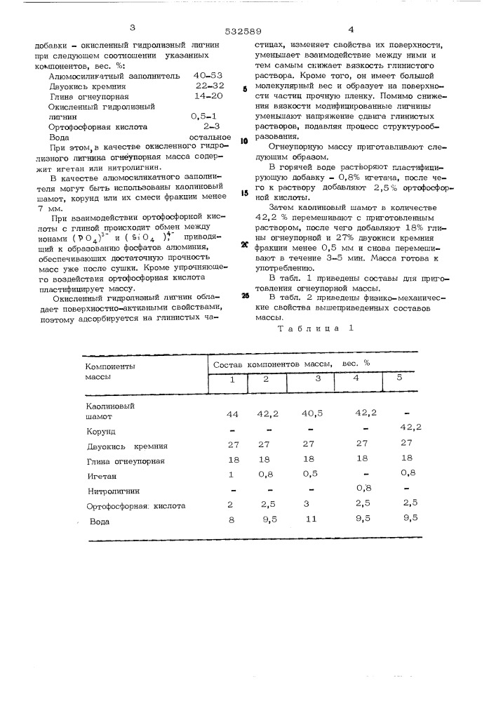 Огнеупорная масса для футеровки высокотемпературных агрегатов (патент 532589)