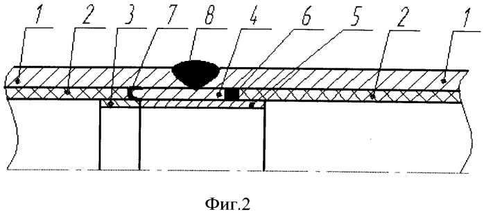 Сварное соединение металлических труб с внутренней пластмассовой трубой (патент 2519534)