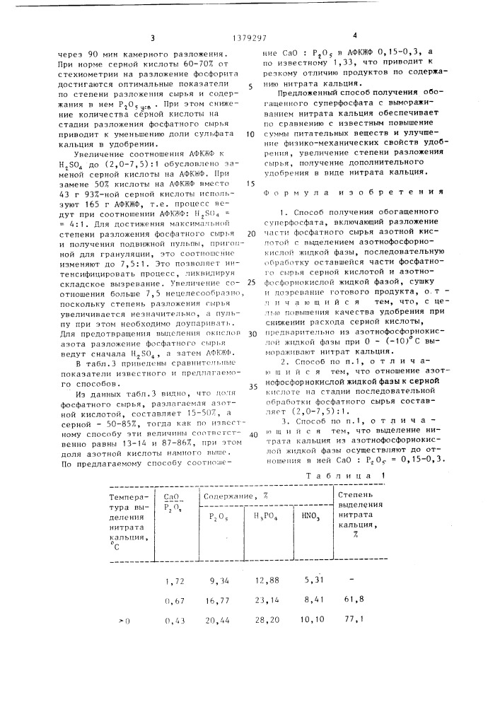 Способ получения обогащенного суперфосфата (патент 1379297)