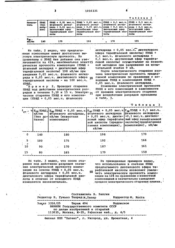 Композиция на основе полиэтилена (патент 1016331)
