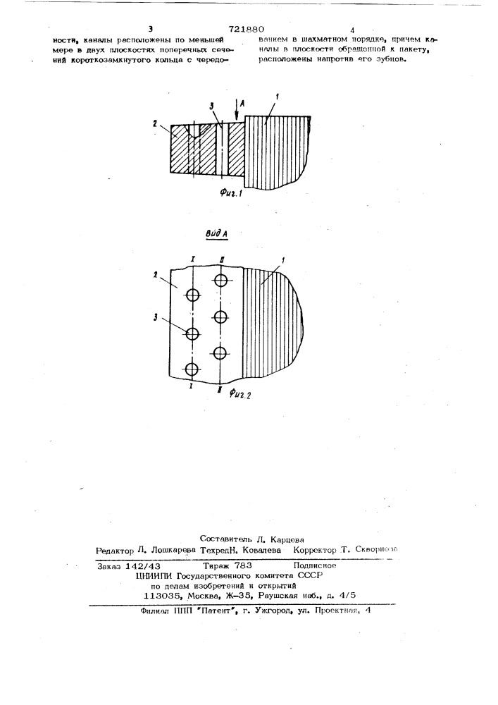 Асинхронный электродвигатель (патент 721880)