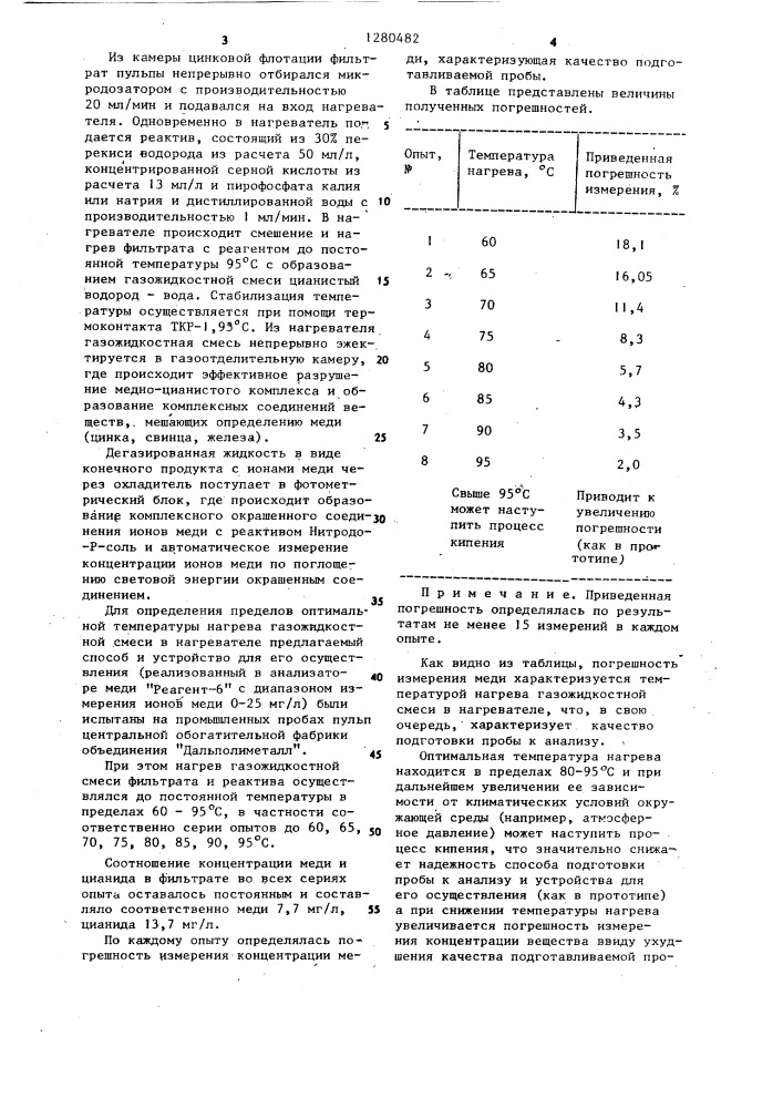 Способ подготовки пробы к анализу и устройство для его осуществления (патент 1280482)