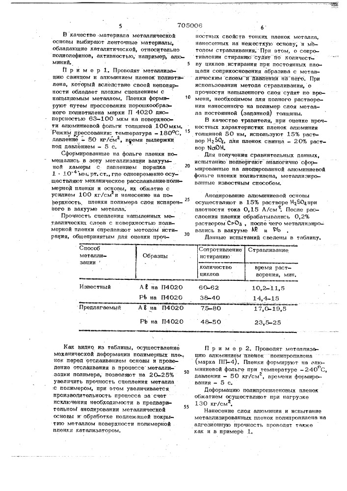 Способ получения металлизированной полиолефиновой пленки (патент 705006)