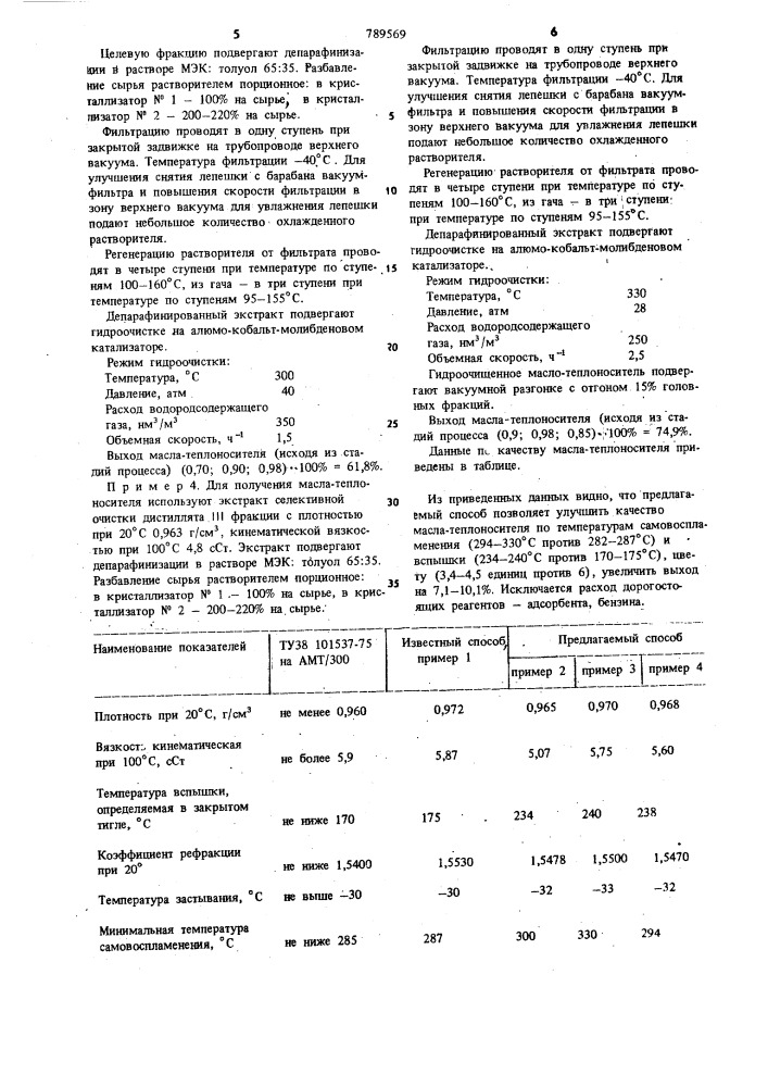 Способ получения маслатеплоносителя (патент 789569)